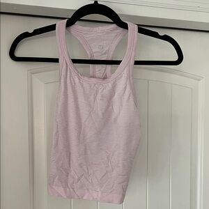Lululemon Women's Pink Striped Tank Top